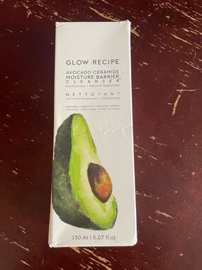 Glow Recipe Avocado Moisture Barrier Cleanser in White and Green Packaging